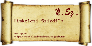 Miskolczi Szirén névjegykártya